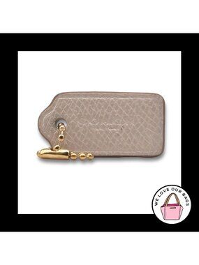 COACH HANG TAG 1.5" Bag Charm Keychain Fob New York Chalk White Pebbled Leather